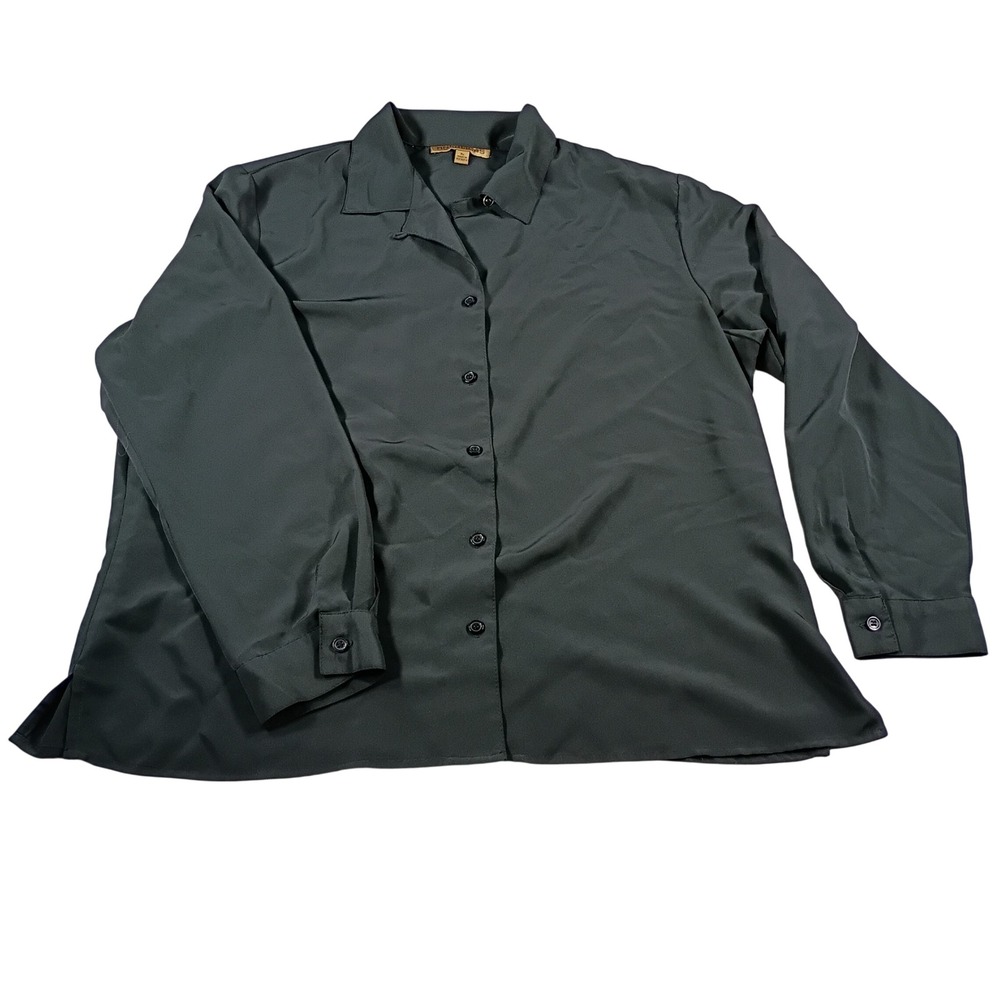 Notations Button Down Shirt Women XL long Sleeve Collared